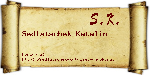 Sedlatschek Katalin névjegykártya