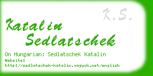 katalin sedlatschek business card